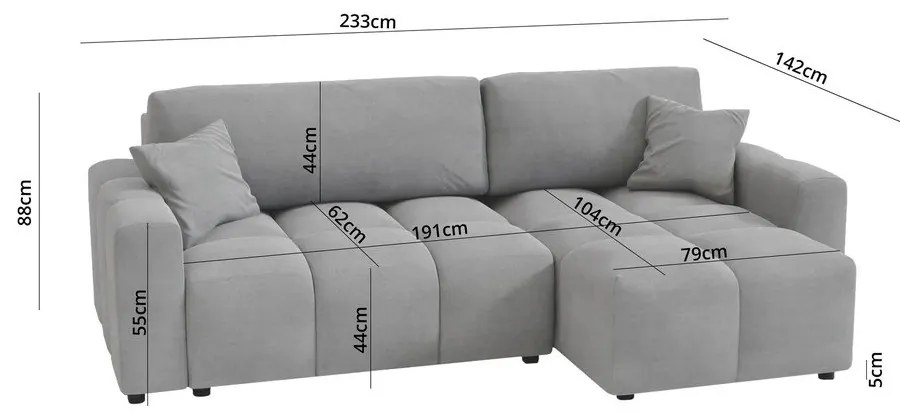 Biały rozkładany narożnik (strona zmienna) Luki – Ropez