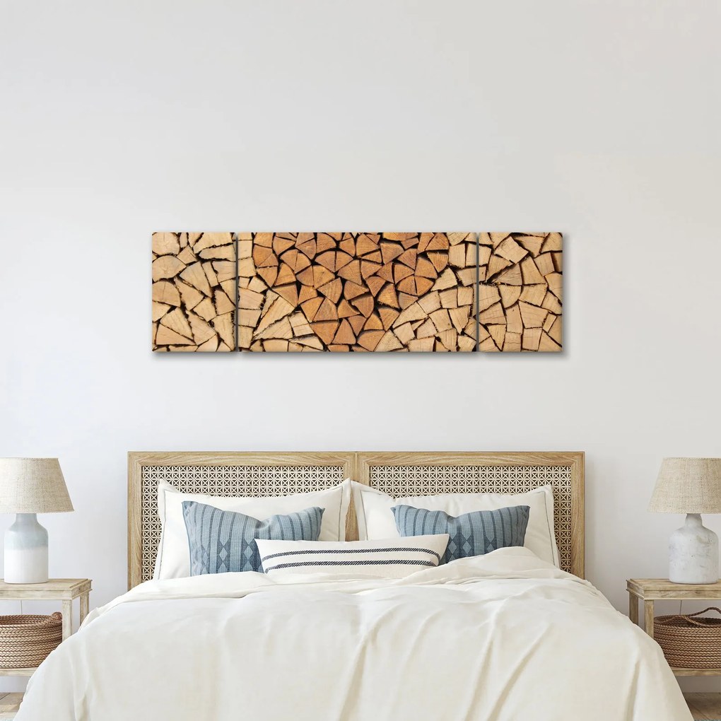 Obraz - Serce z drewna (170x50 cm)