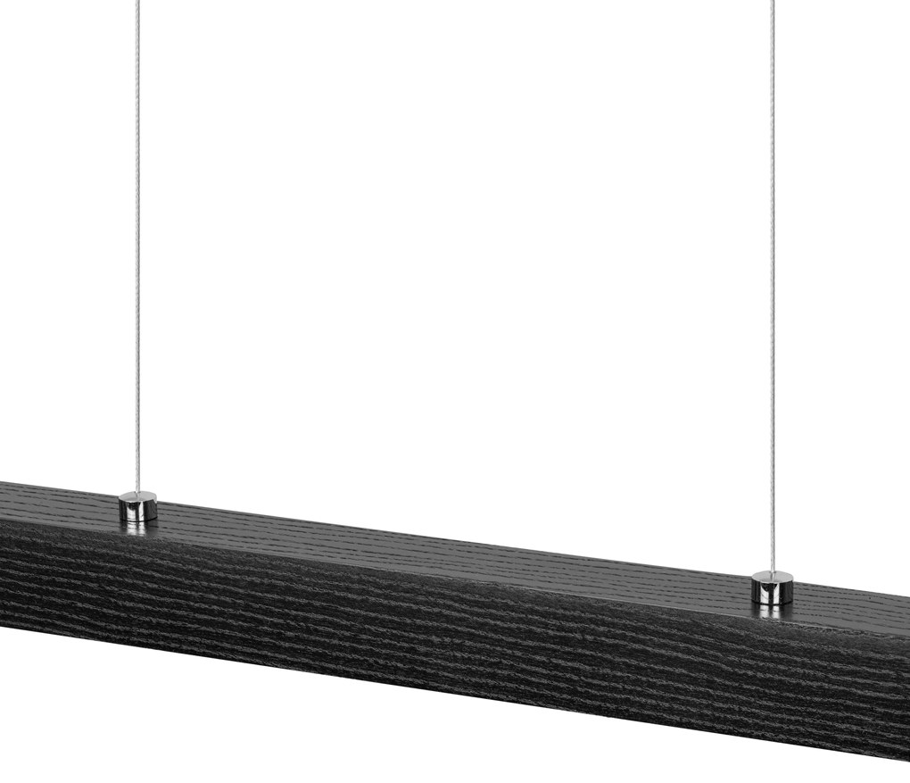 Czarna lampa wisząca LED 115cm z drewna jesionowego L115KB-4K-SCHWARZ