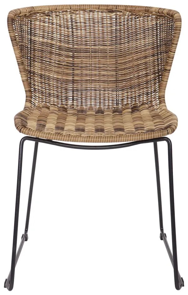 Krzesła ogrodowe zestaw 2 szt. ze sztucznego rattanu w naturalnym kolorze Wings – WOOOD