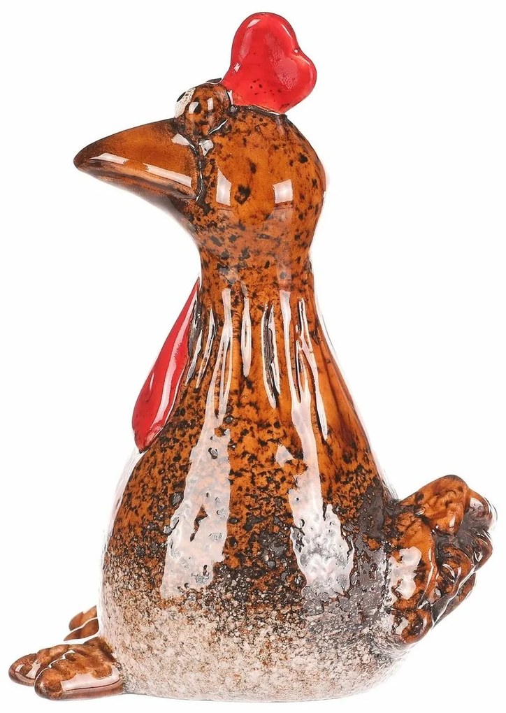 Ozdoba ogrodowa na płot Kura, 8 x 8 x 16 cm,ceramika, 16 cm