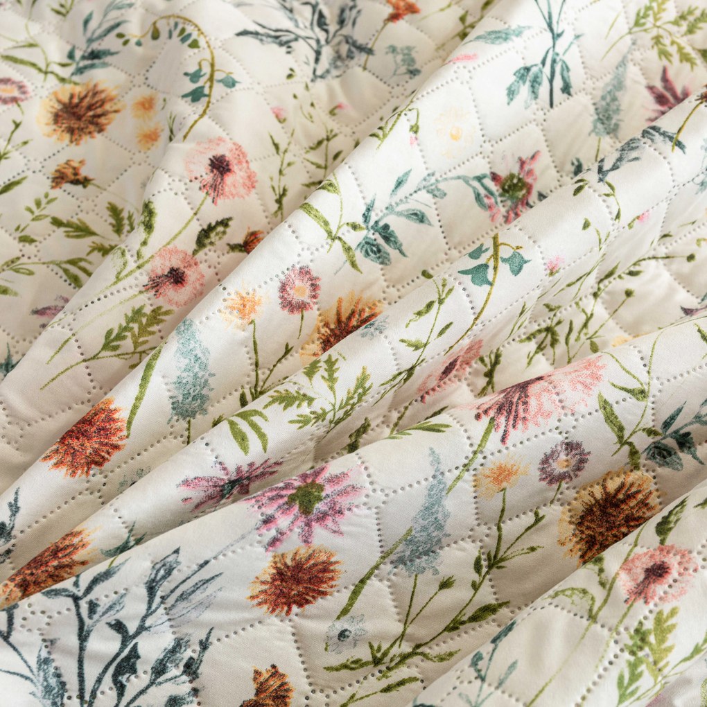 Narzuta na łóżko HERBALIS kremowa Rozmiar: 170 x 210 cm