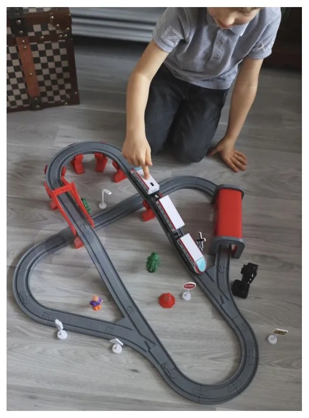 Woopie kolejka elektryczna tor most tunel 80 el.