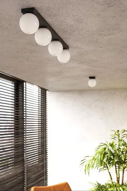 Czarna lampa sufitowa z okrągłym kloszem - A163-Soho