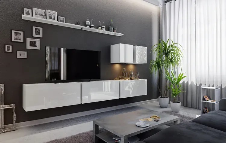 Meblościanka modułowa biały połysk W6-R94