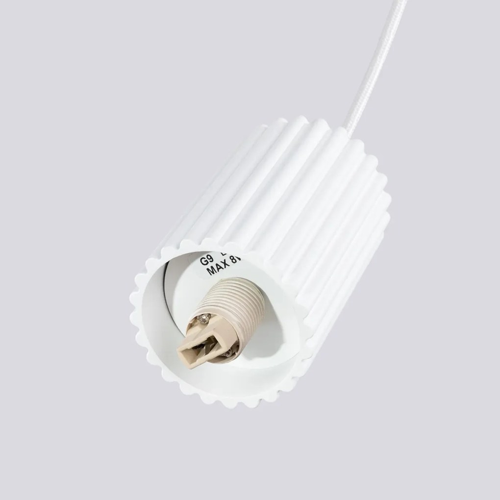 Lampa wisząca HALO 1 biała ryflowana SOLLUX  LIGHTING