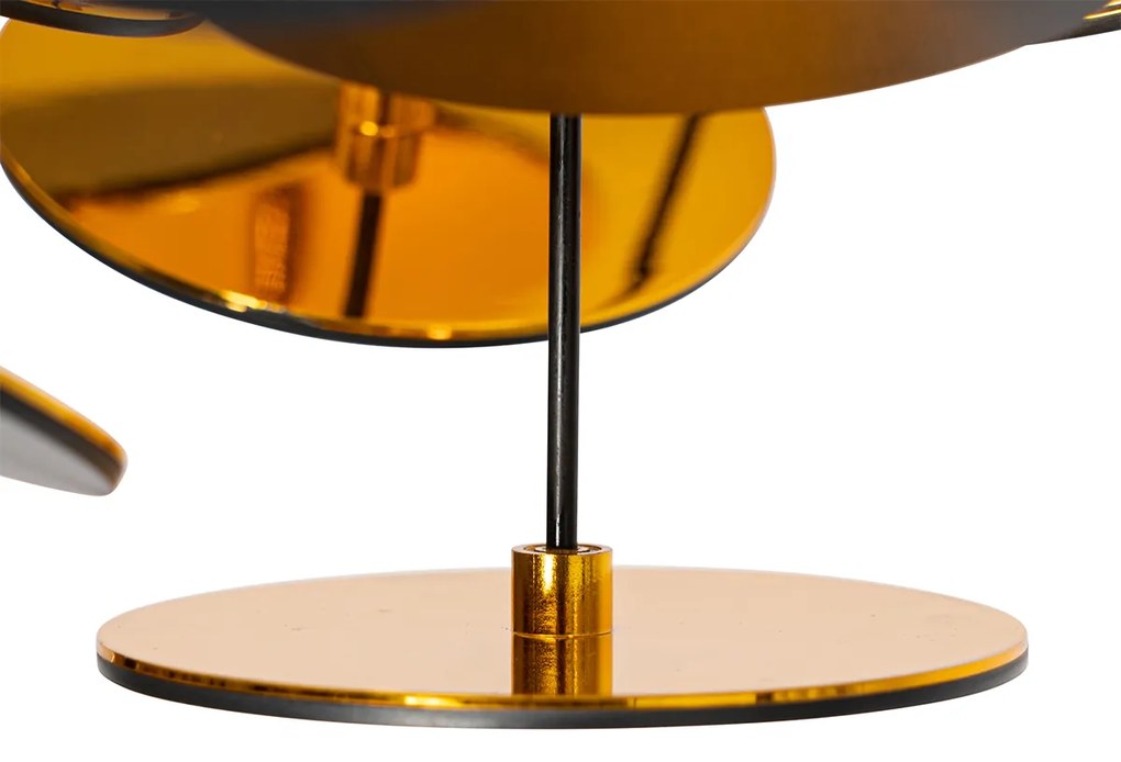 Designerska lampa wisząca czarna ze złotem 54cm 3-światła - CerchioDesignerski Oswietlenie wewnetrzne
