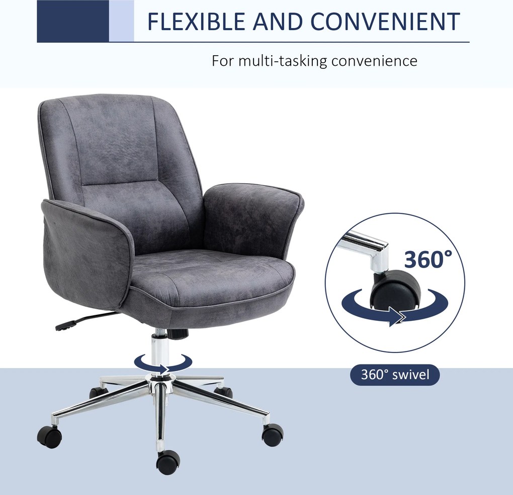Vinsetto Krzesło Biurowe Ergonomiczne Czarne 48,5x54,5x81-87cm | Aosom PL