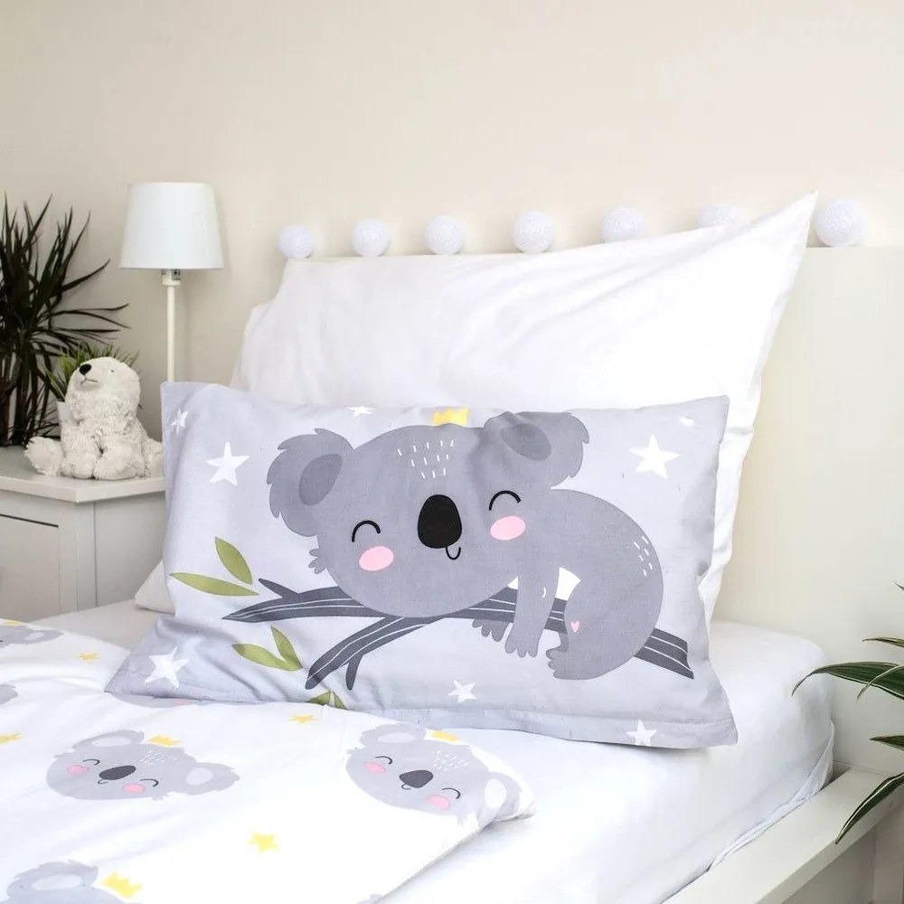Szara bawełniana pościel dziecięca do łóżeczka 100x135 cm Koala "Sweet Dreams" – Jerry Fabrics