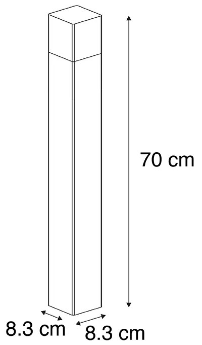 Zewnetrzna Stojąca lampa zewnętrzna czarna z opalizującym białym kloszem 70 cm - Denmark Nowoczesny Oswietlenie zewnetrzne