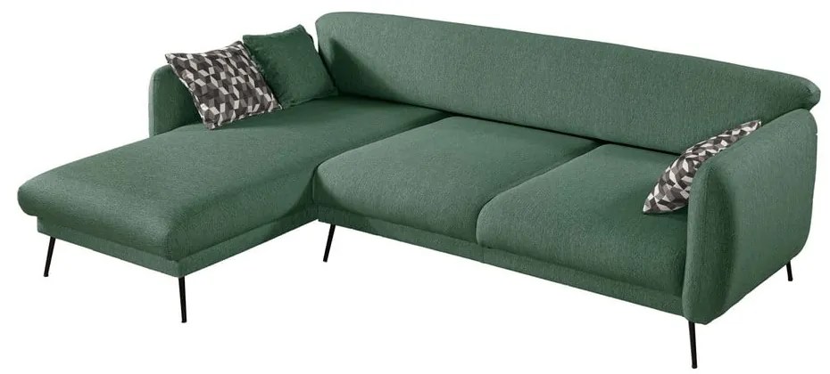 Zielony rozsuwany narożnik Pandia Home Madrid, lewostronny