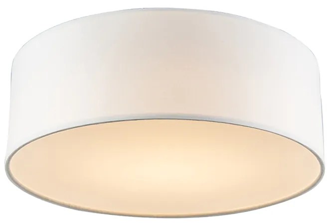 Lampa sufitowa biała 30 cm z LED - Drum LED Nowoczesny Oswietlenie wewnetrzne