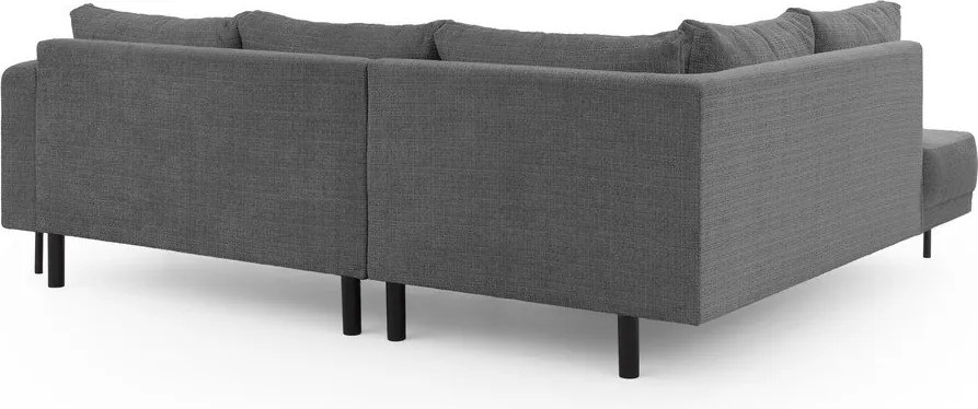 Ciemnoszary narożnik z tkaniny szenilowej (lewostronny/w kształcie litery L) Mauris – Ropez