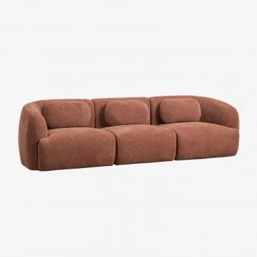 3-częściowa Sofa Modułowa Z Tkaniny Chenille Coquette Rdzawobrązowy Chenille - Sklum