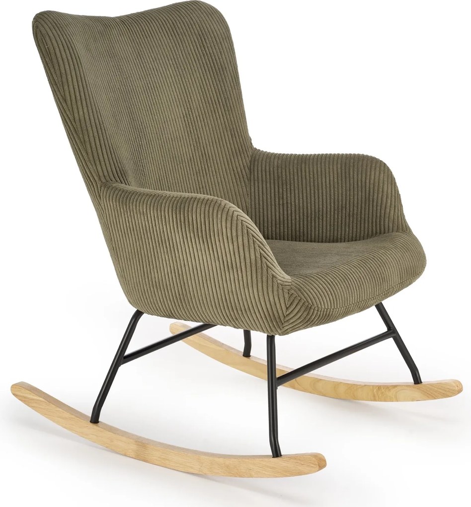 Sztruksowy fotel bujany Belmiro Halmar