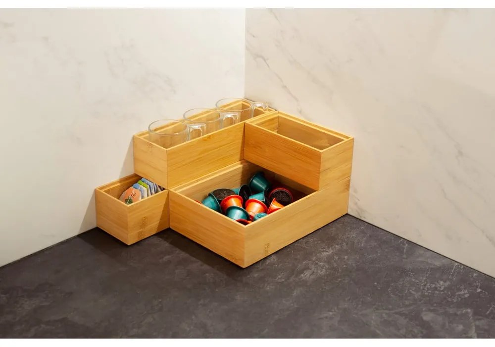 Pojemnik bambusowy Compactor Woody, 30x7,5x6,35 cm