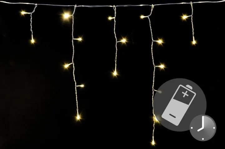 Świąteczny Deszcz - 5 m, 144 LED, biała ciepła, z timerem