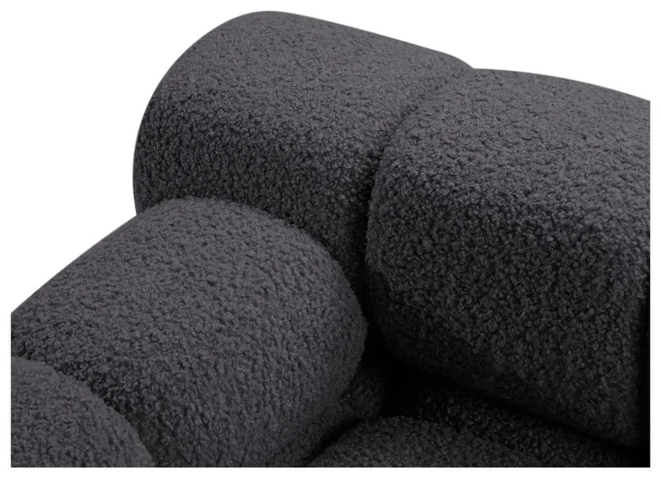 Antracytowa sofa modułowa z materiału bouclé 282 cm Bellis – Micadoni Home