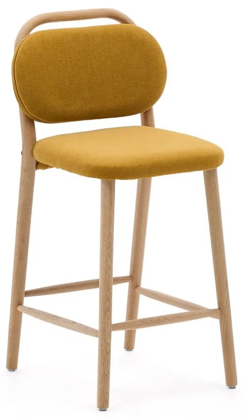 Musztardowy hoker (wysokość siedziska 66 cm) Helda – Kave Home