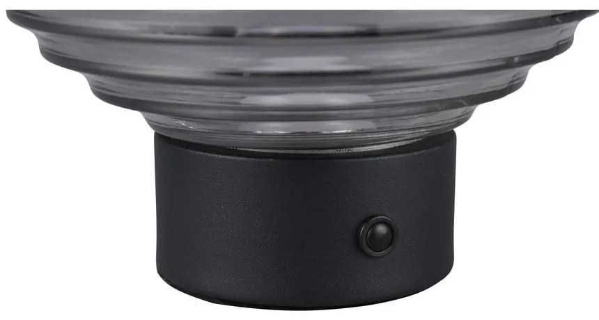 Czarno-szara lampa stołowa LED ze ściemniaczem i szklanym kloszem (wys. 14,5 cm) Earl – Trio