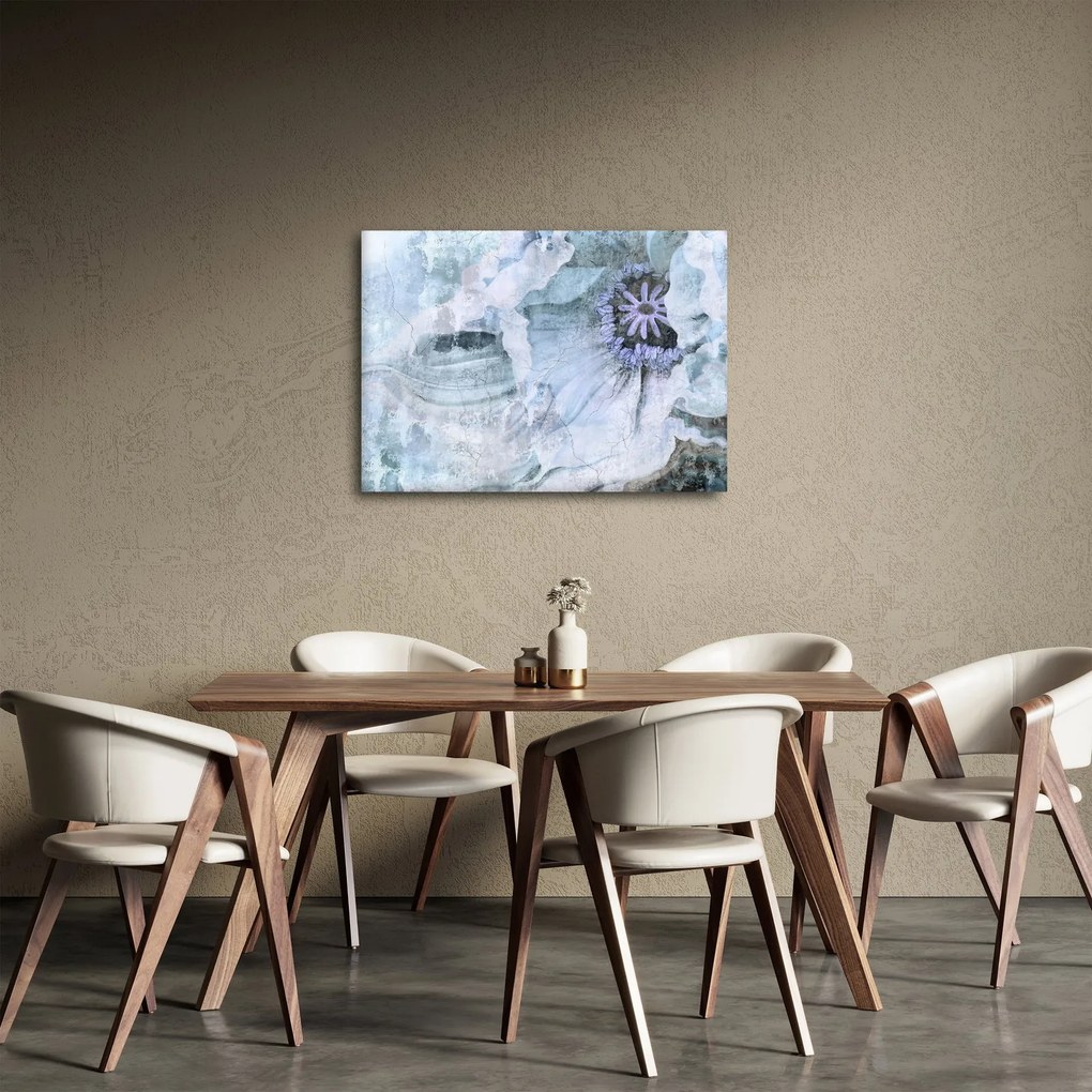 Obraz - Kwiatowy fresk na ceglanej ścianie (70x50 cm)