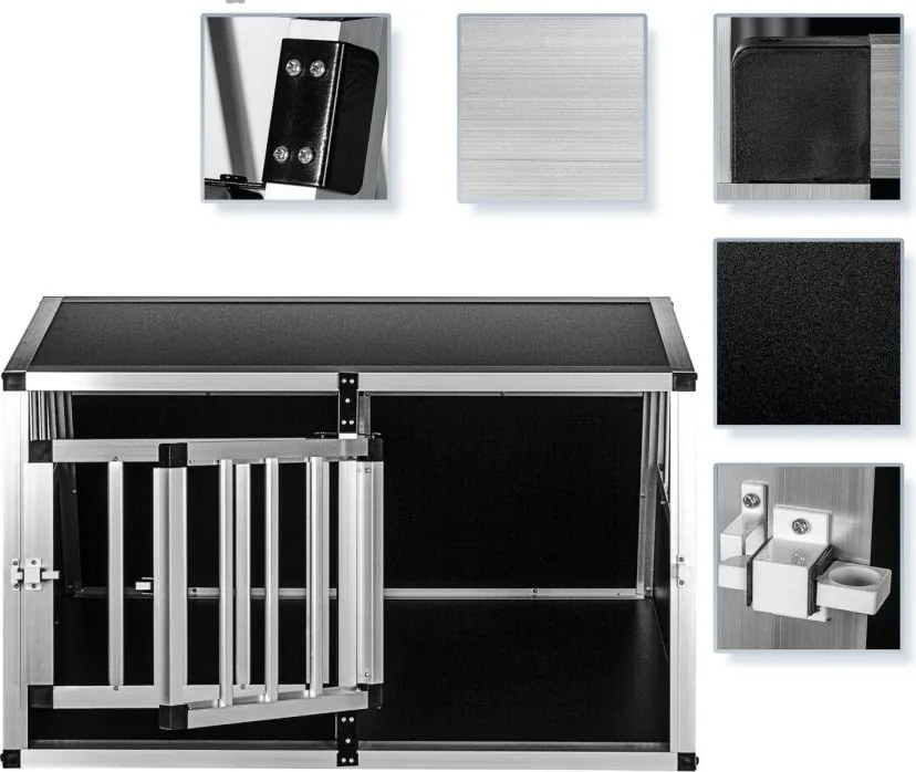 Aluminiowa skrzynia transportowa dla psów dwudrzwiowa tylna