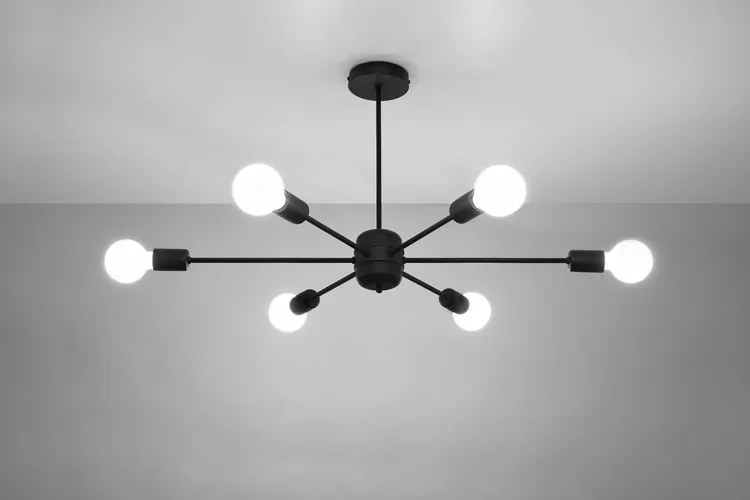 Czarny duży żyrandol industrialny - 3X S497 Z5-P86