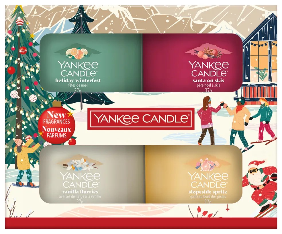 Yankee Candle Świąteczny zestaw upominkowy 4 szklane świeczki zapachowe 2025