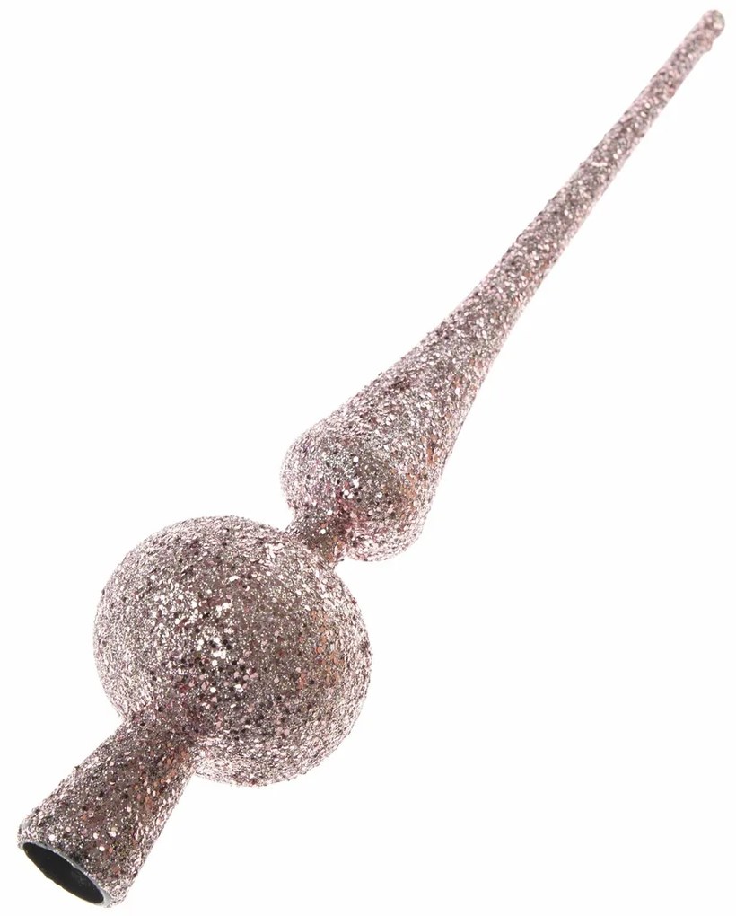 Plastikowy szpic na choinkę, różowy