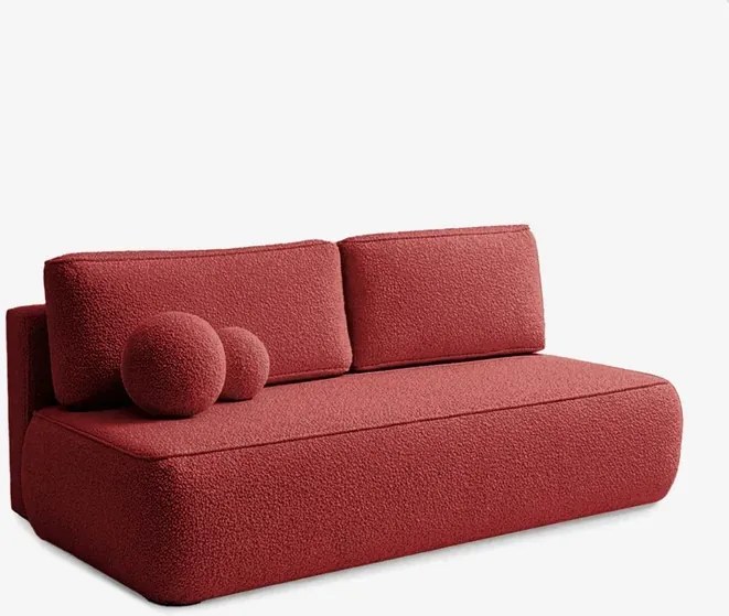 Sofa z Funkcją Spania ARVETO Bordo Boucle Nowoczesna
