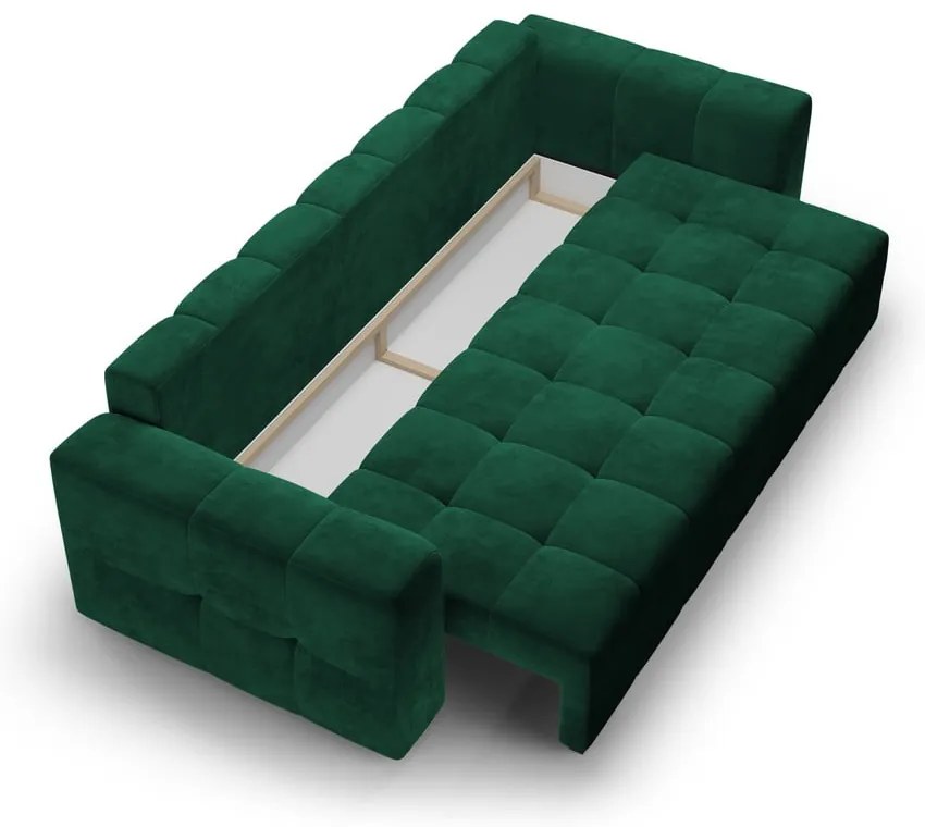 Zielona aksamitna rozkładana sofa Milo Casa Luca