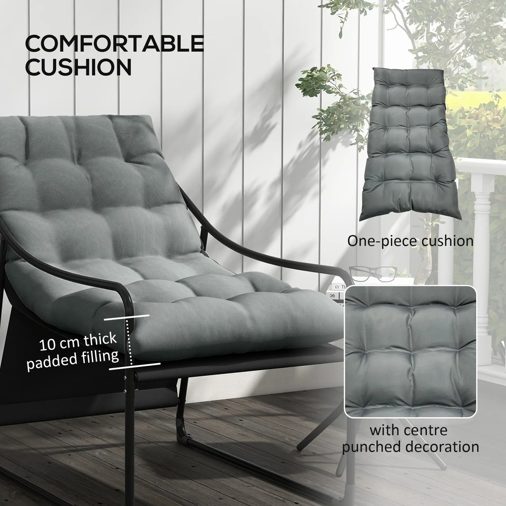 Outsunny Fotel Ogrodowy: Wygodne Siedzisko z Grubą Poduszką, Podłokietniki, Stylowy Design | Aosom PL