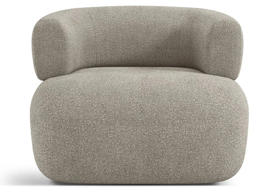 Jasnoszary fotel z materiału bouclé Jenny – Micadoni Home