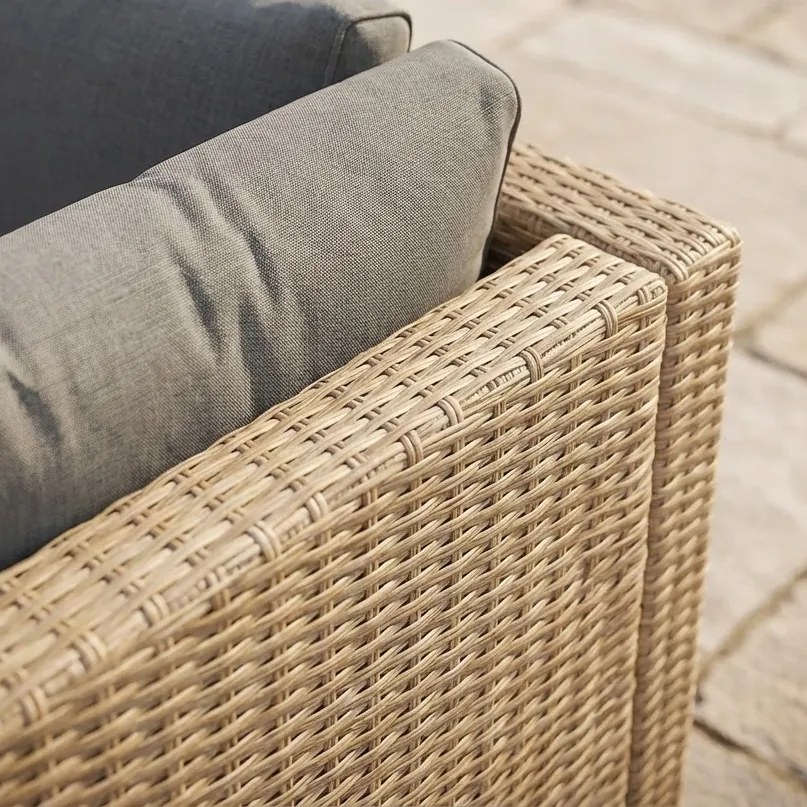 Modułowy narożnik ogrodowy Caldoro XL2501 technorattan, naturalny, poduszki szare