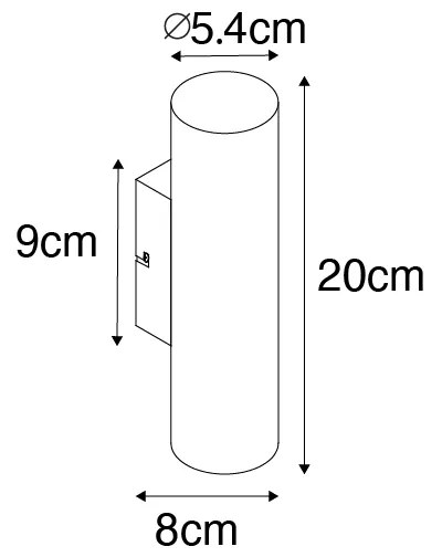 Nowoczesna lampa ścienna stalowa 2-światłowa - Jeana