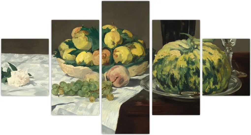 Obraz - Edouard Manet, Still Life with Melon and Peaches, reprodukcje (125x70 cm)