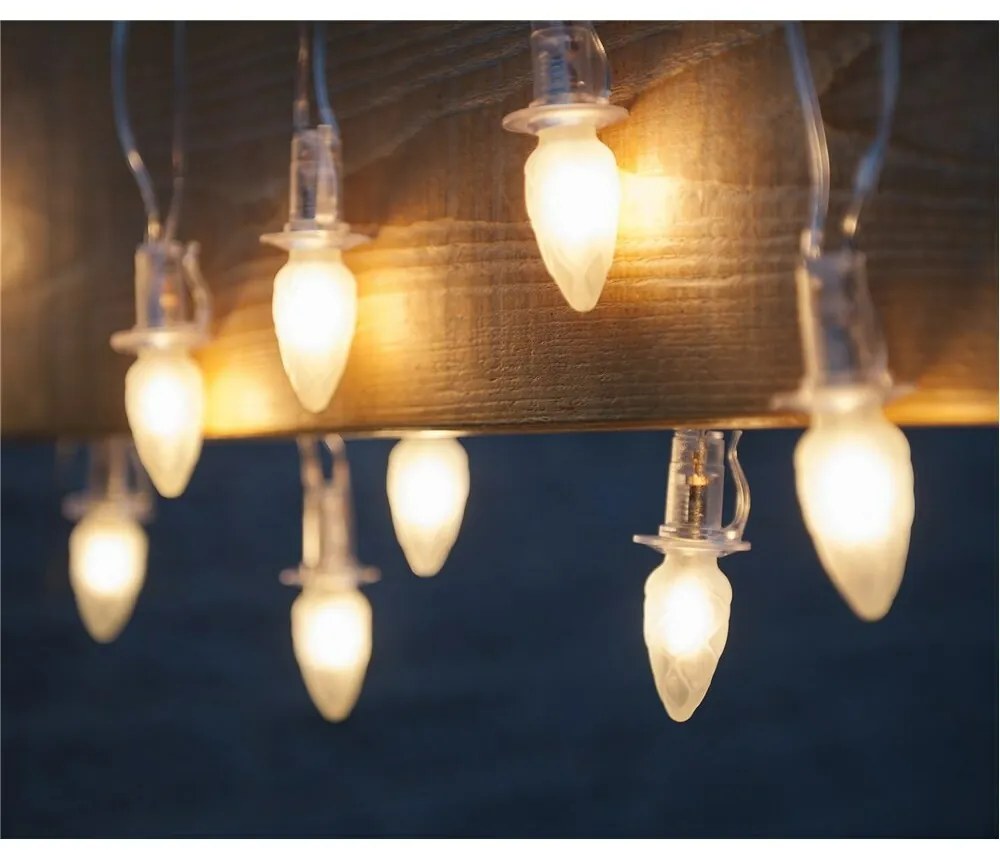 Łańcuch świetlny Szyszka, 20 żarówek LED Filament,przezroczysty kabel, podstawowy