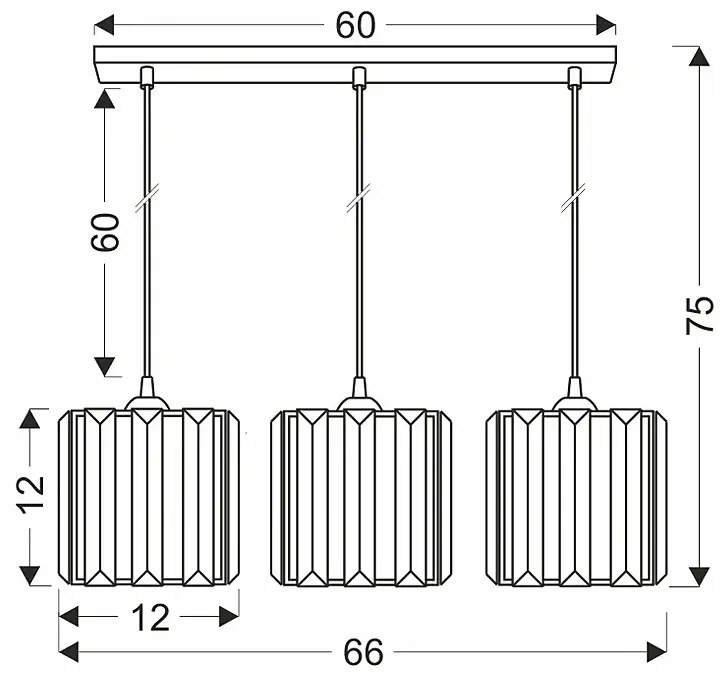 Czarna nowoczesna kryształowa lampa wisząca - 7X D193 C3-A87
