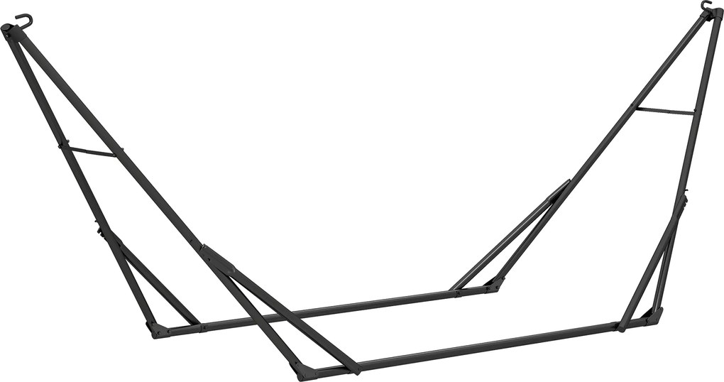 Outsunny Stelaż do hamaka, regulowany, składany, przenośny stojak z torbą, 290x78x100 cm, czarny | Aosom PL