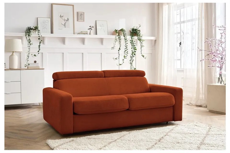 Ceglasta rozkładana sofa 215 cm Monaco – Bobochic Paris