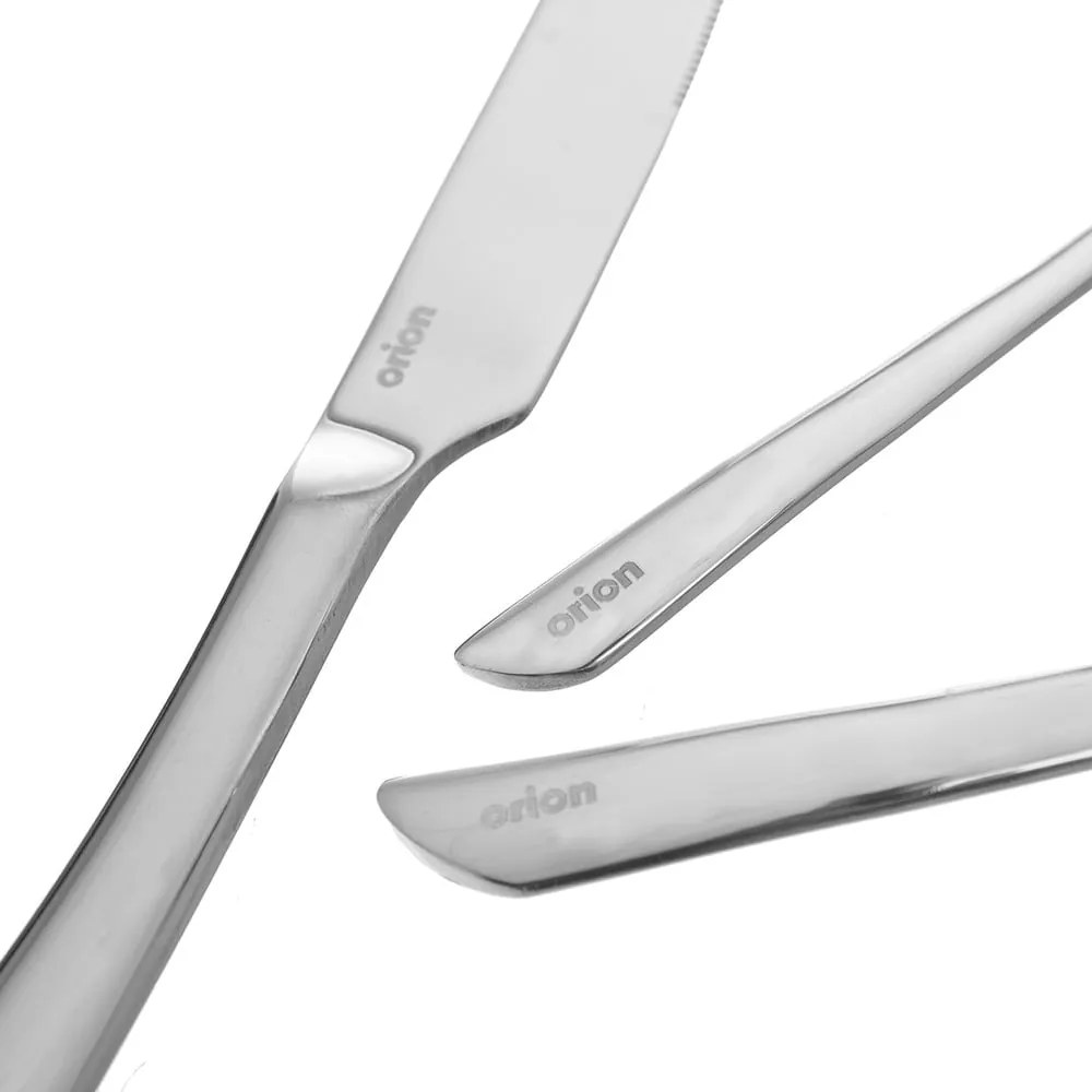 Sztućce 24 szt. ze stali nierdzewnej w kolorze srebra Shape – Orion
