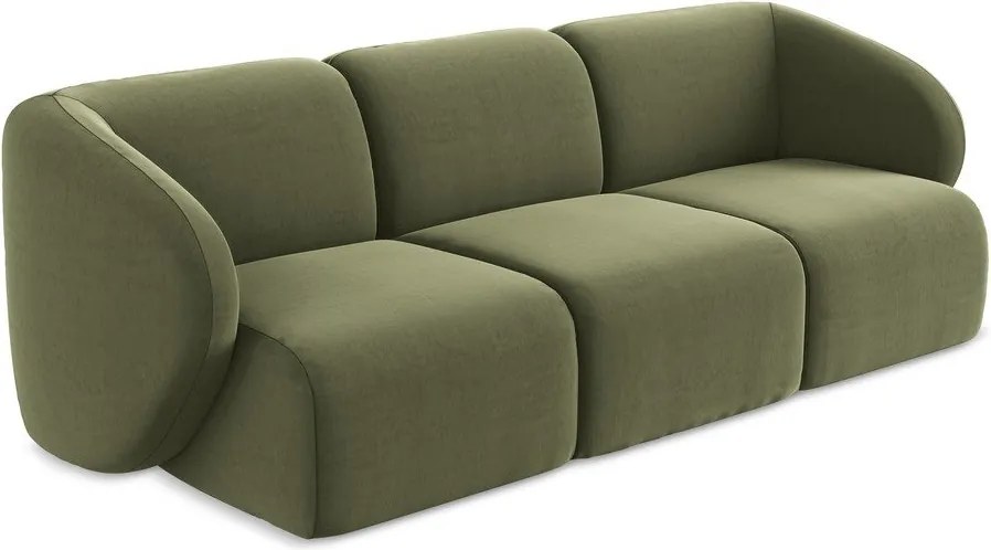 Zielona aksamitna sofa 244 cm Lani – Makamii
