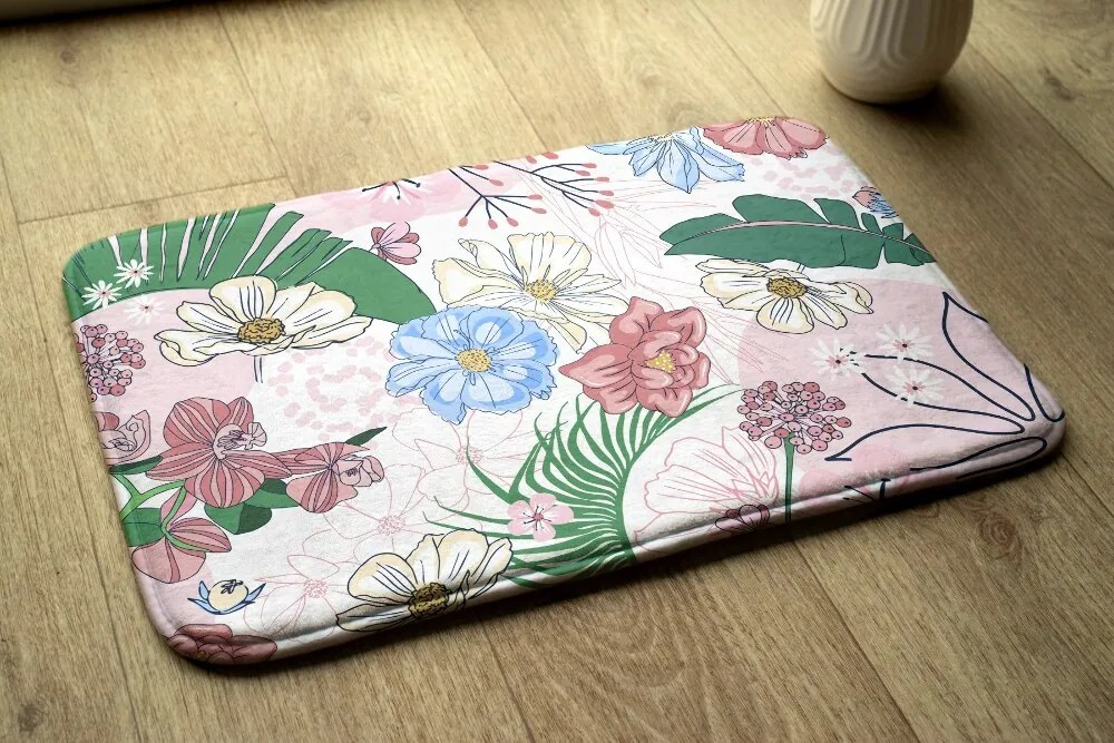 Dywanik antypoślizgowy do łazienki Dywanik antypoślizgowy do łazienki Kolorowe Kwiaty