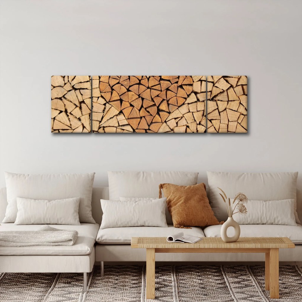 Obraz - Serce z drewna (170x50 cm)