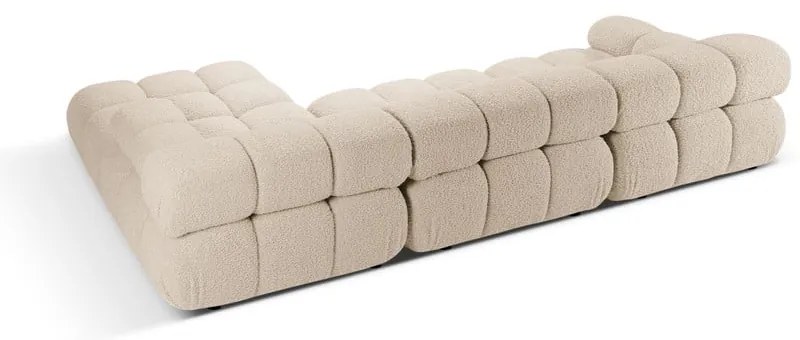 Beżowy narożnik modułowy z materiału bouclé (prawostronny) Bellis – Micadoni Home