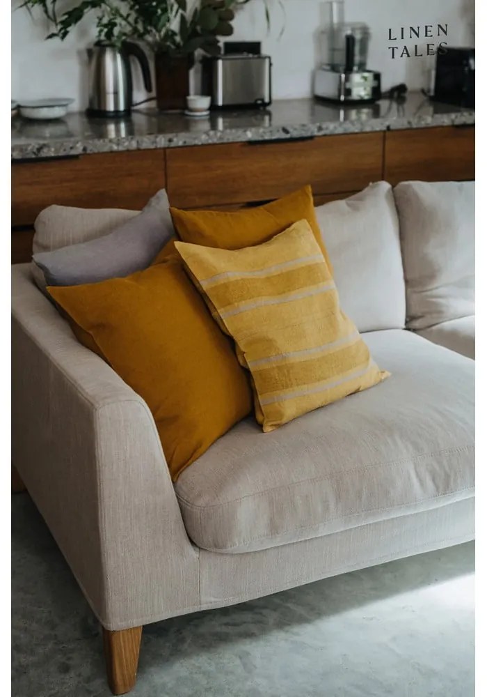 Lniana poszewka na poduszkę 40x40 cm Amber Bronze Stripes – Linen Tales