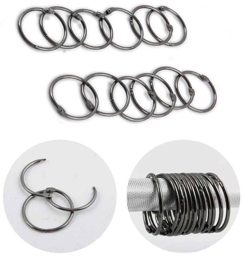 Kółka do zasłony prysznicowej w kolorze matowej czerni zestaw 12 szt. Ringo Small – Spirella