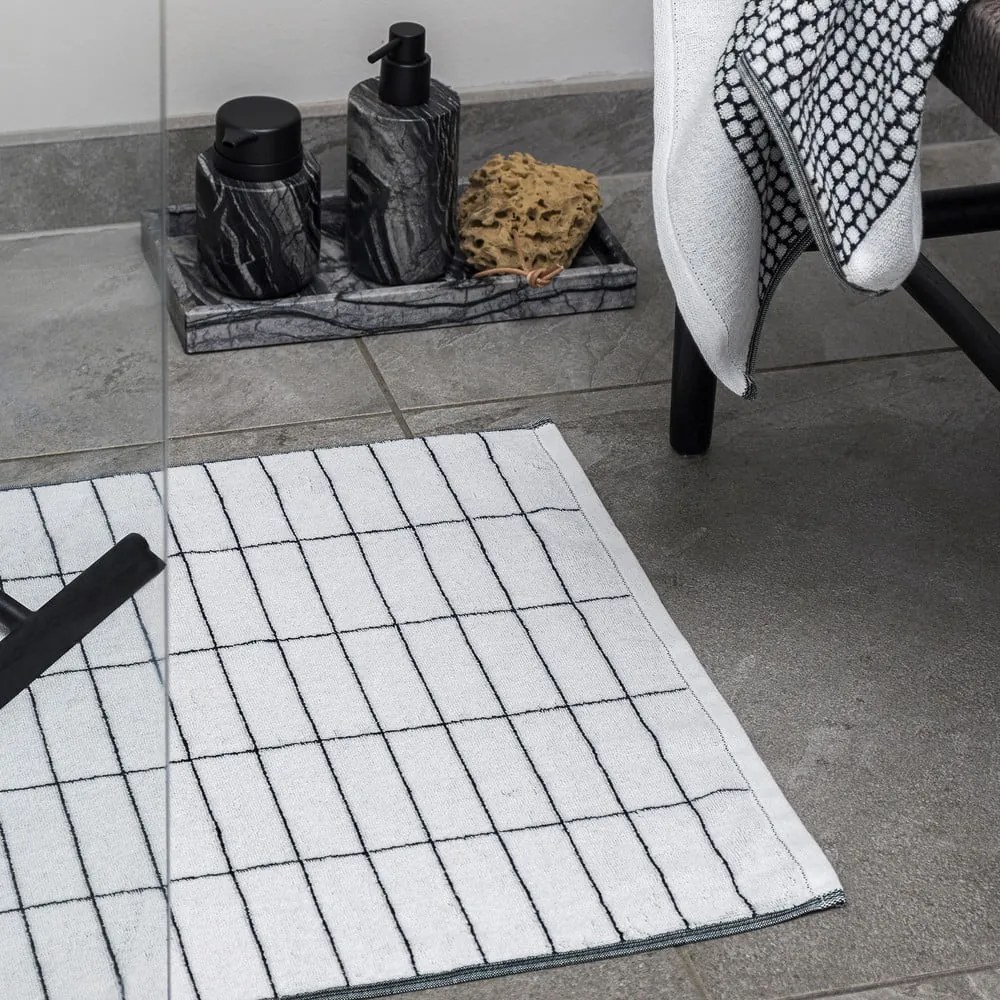 Biały dywanik łazienkowy 50x80 cm Tile Stone – Mette Ditmer Denmark