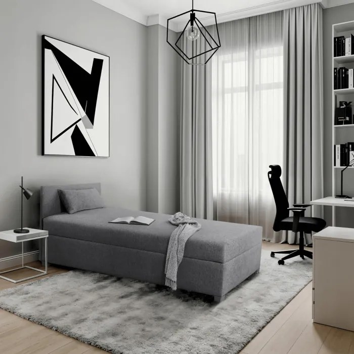 Łóżko Tapczan Młodzieżowe KARO 90x200 cm Szare