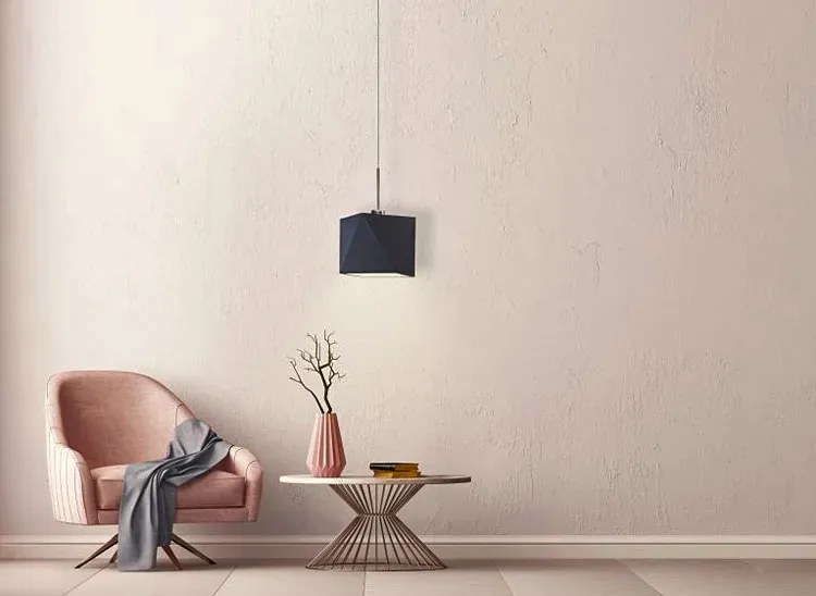 Geometryczna lampa wisząca na chromowanym stelażu - P3-Z26